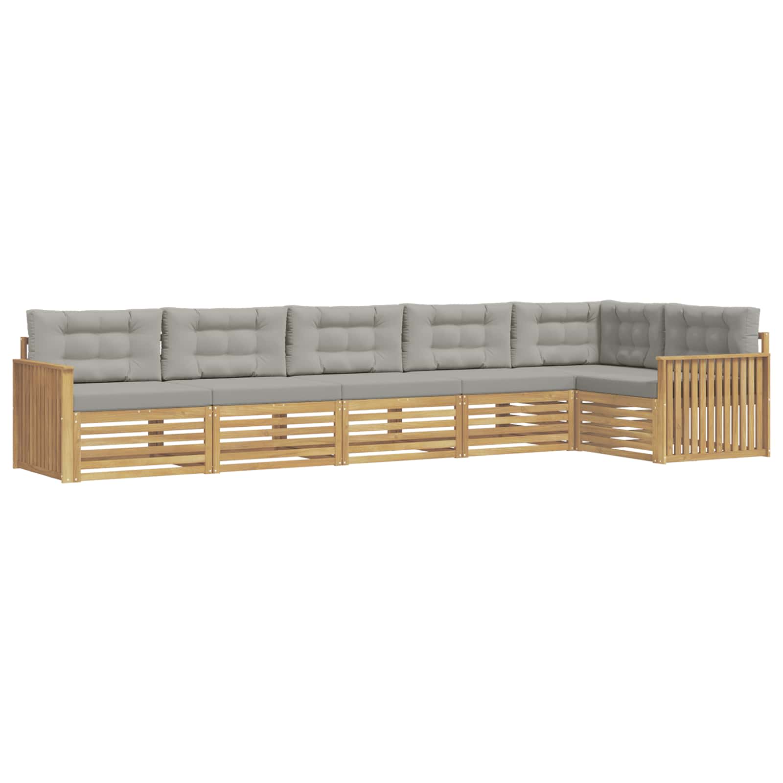 Outdoor-Sofagarnitur 6 pcs Weiß und Hellgrau
