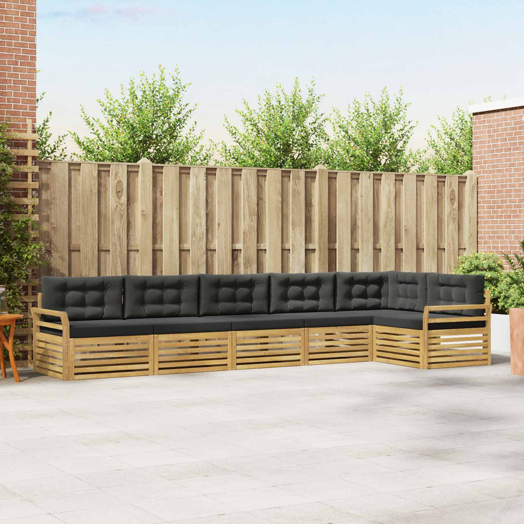 Outdoor-Sofagarnitur 6 pcs Weiß und Anthrazit