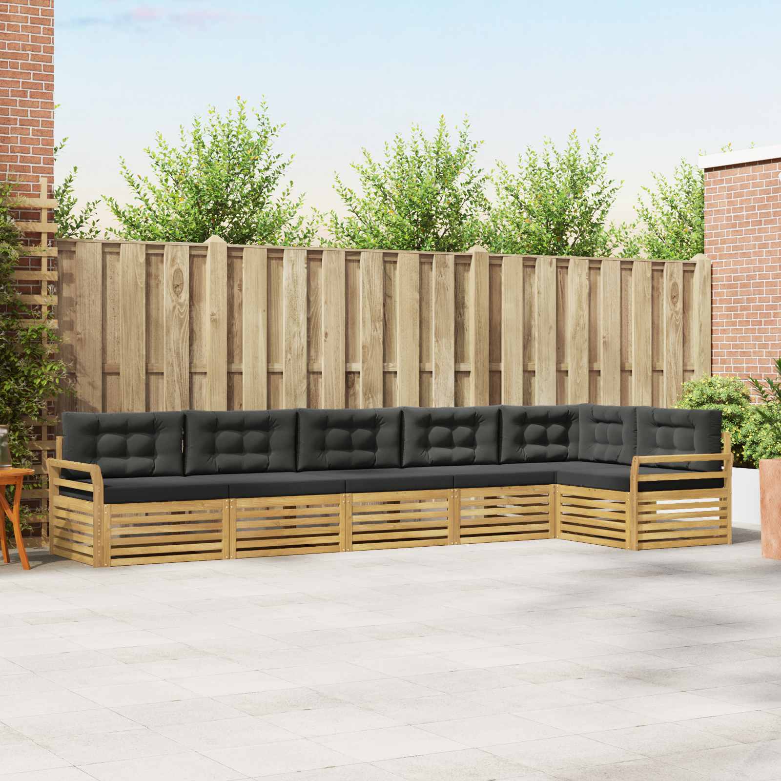 Outdoor-Sofagarnitur 6 pcs Weiß und Anthrazit