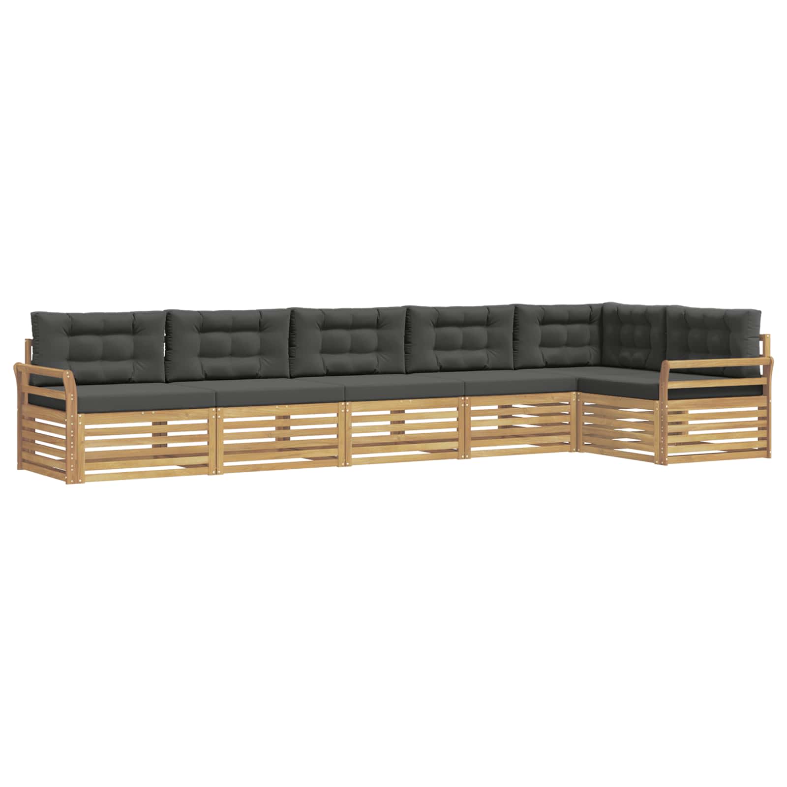 Outdoor-Sofagarnitur 6 pcs Weiß und Anthrazit