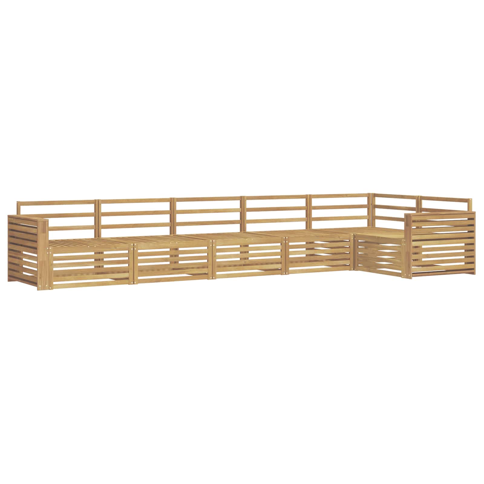 Outdoor-Sofagarnitur 6 pcs Weiß 410 x 172,5 x 73 cm