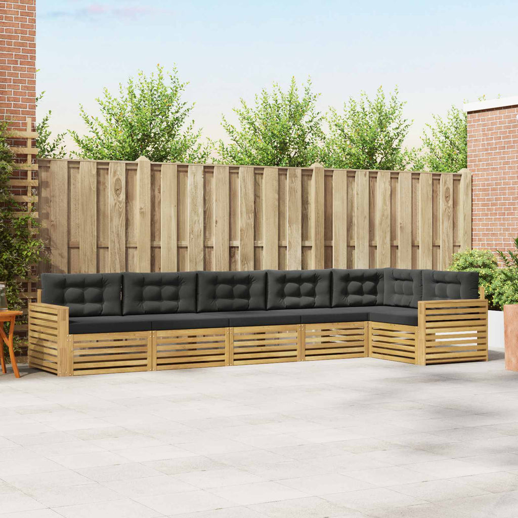 Outdoor-Sofagarnitur 6 pcs Weiß und Anthrazit