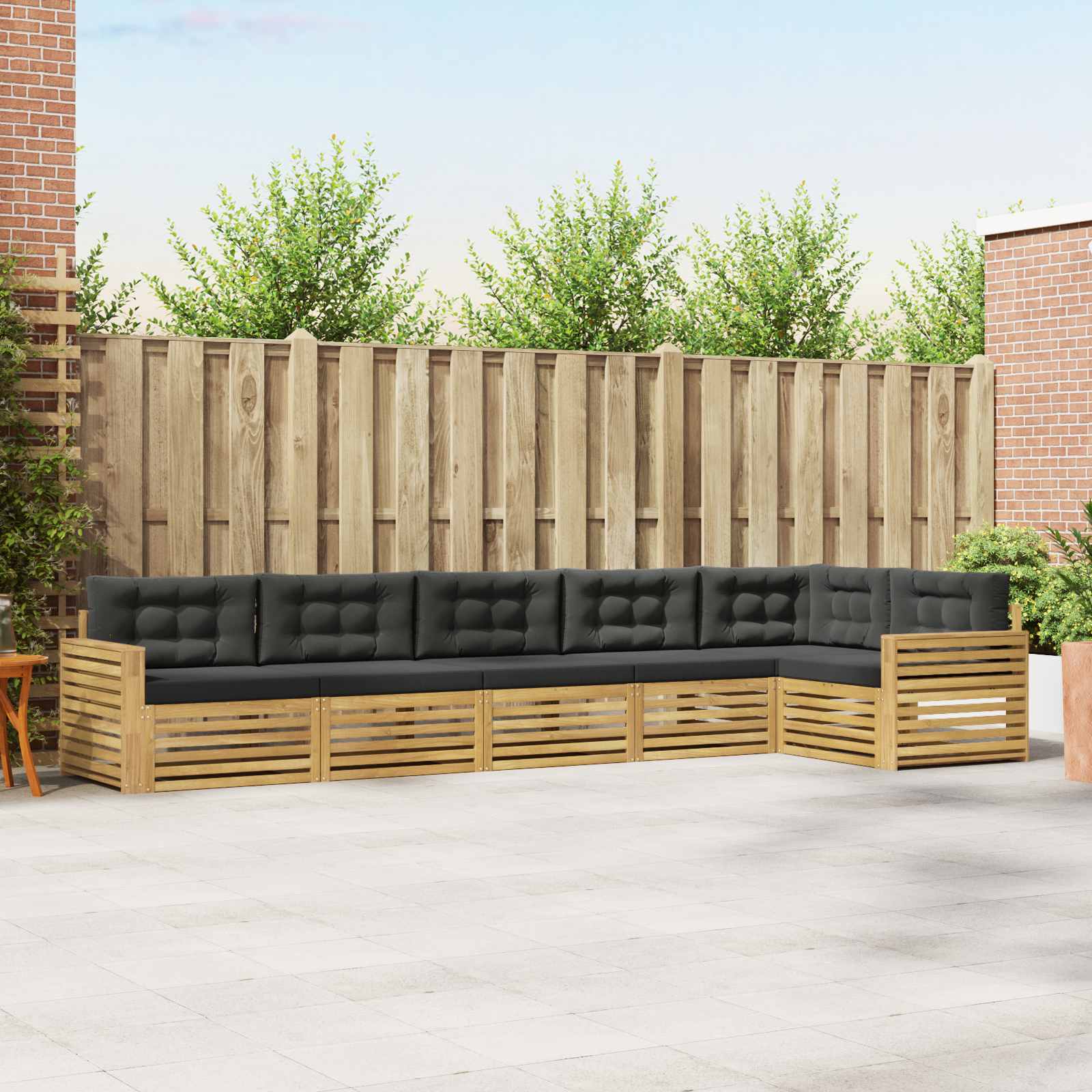 Outdoor-Sofagarnitur 6 pcs Weiß und Anthrazit