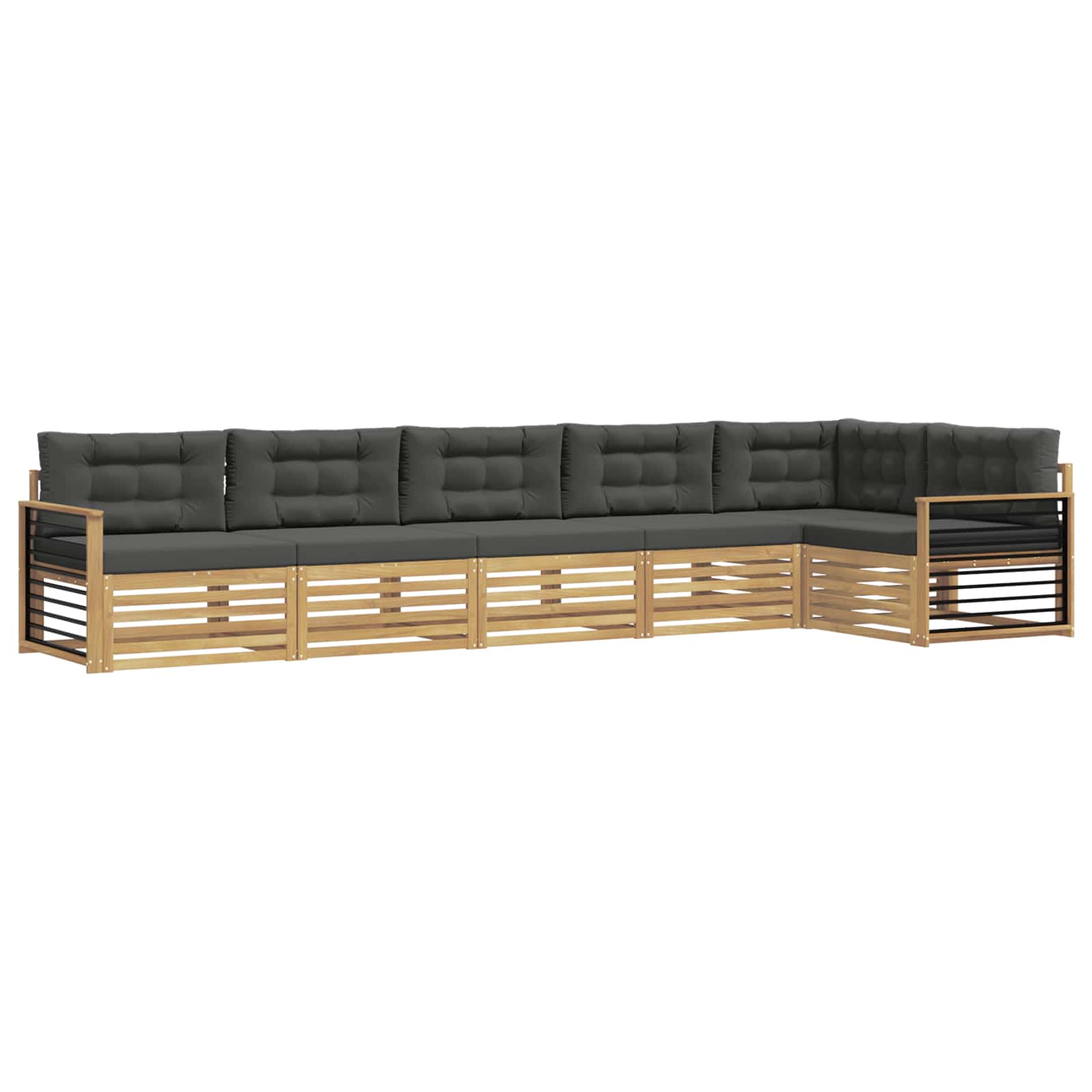 Outdoor-Sofagarnitur 6 pcs Weiß und Anthrazit Polyester