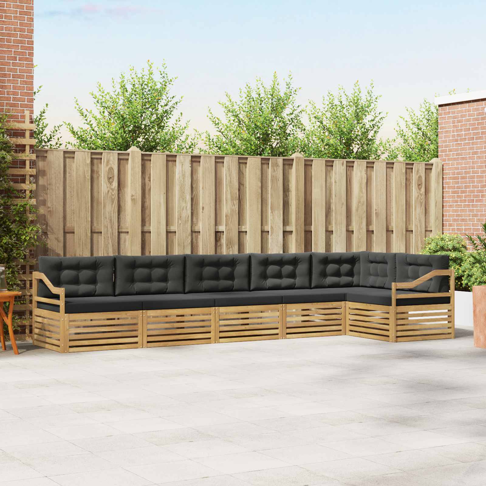 Outdoor-Sofagarnitur 6 pcs Weiß und Anthrazit