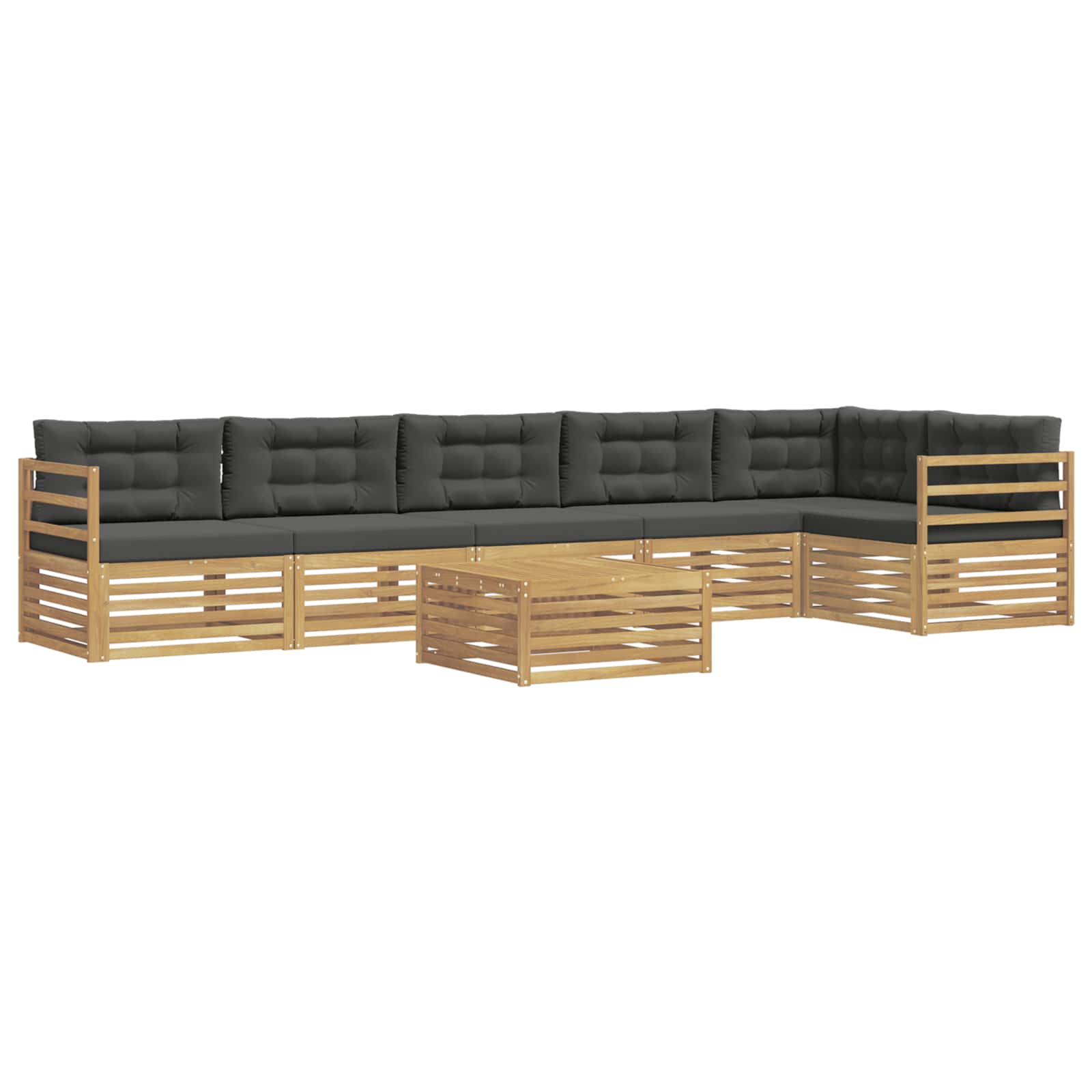 Outdoor-Sofagarnitur 7 pcs Weiß und Anthrazit Polyester