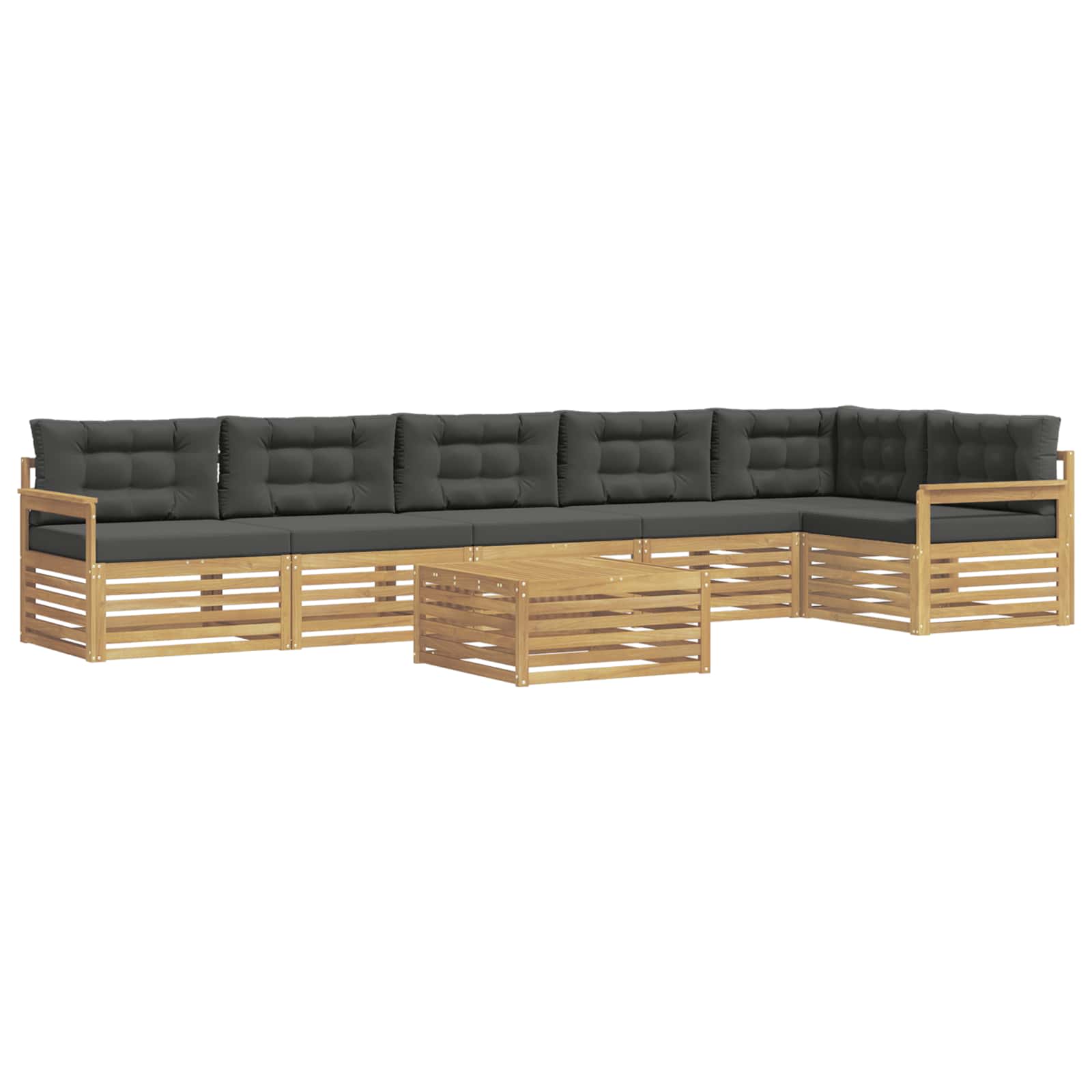 Outdoor-Sofagarnitur mit Kissen 7 pcs Weiß und Anthrazit