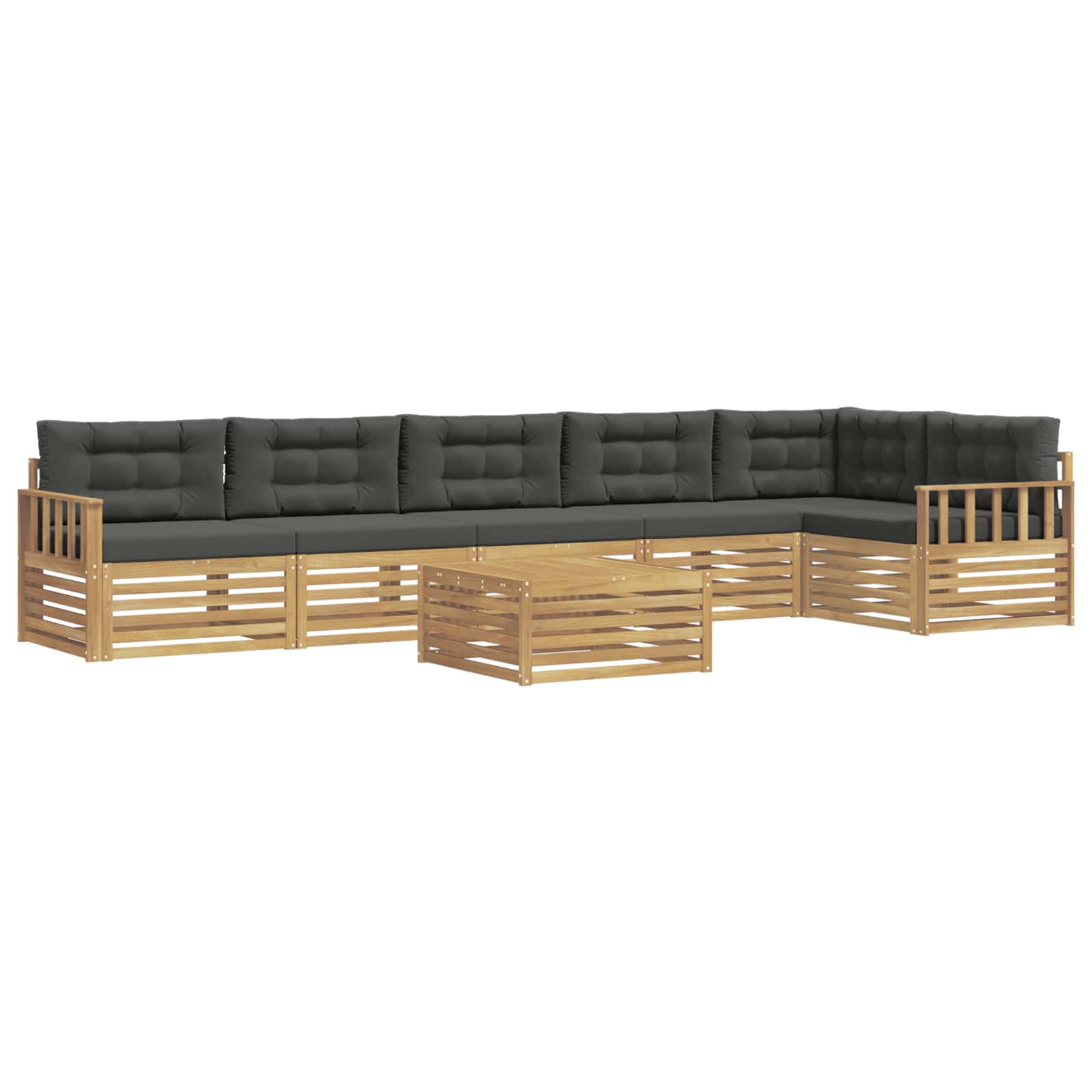 Outdoor-Sofagarnitur mit Kissen 7 pcs Weiß und Anthrazit
