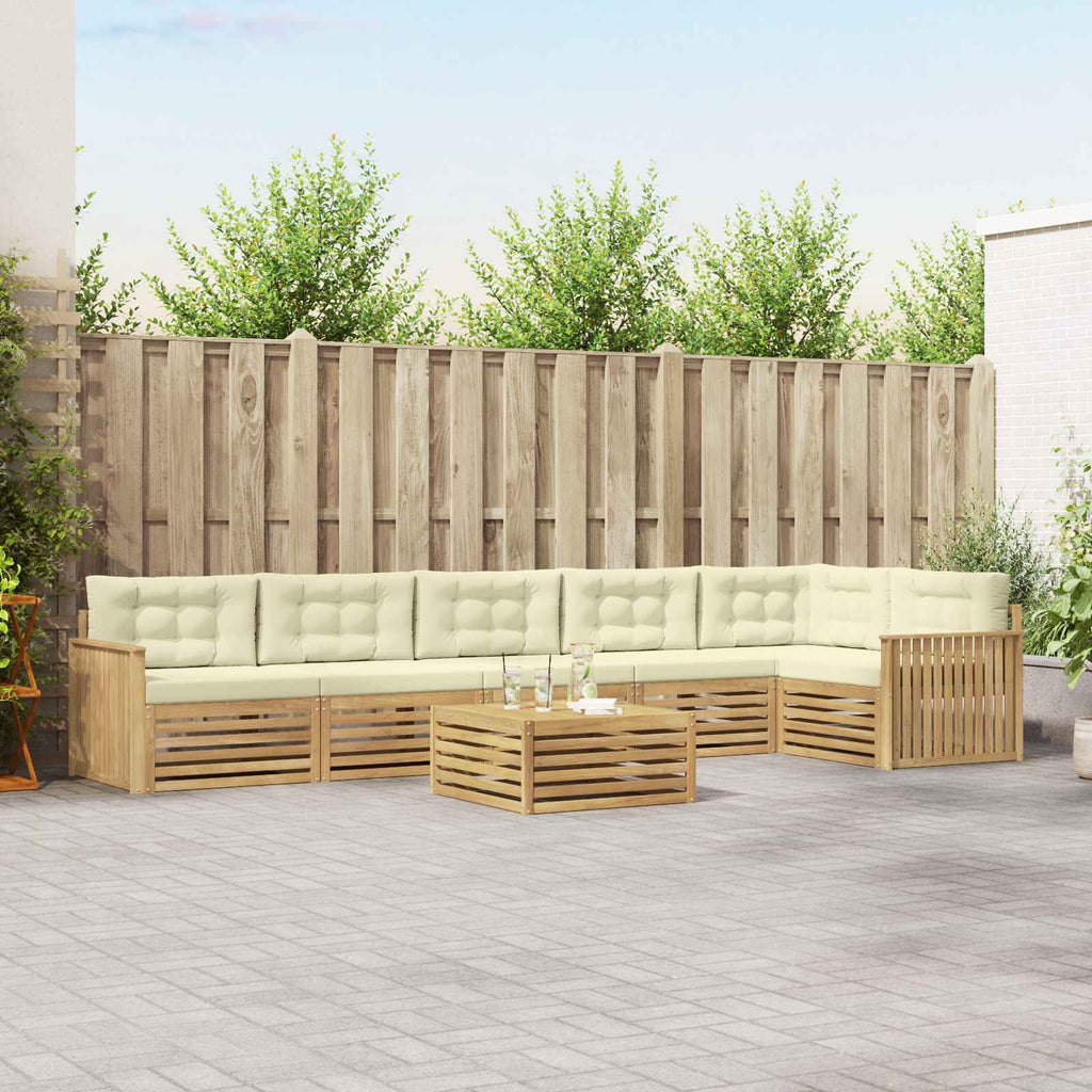 Outdoor-Sofagarnitur 7 pcs Weiß und Creme 79 x 79 x 37 cm