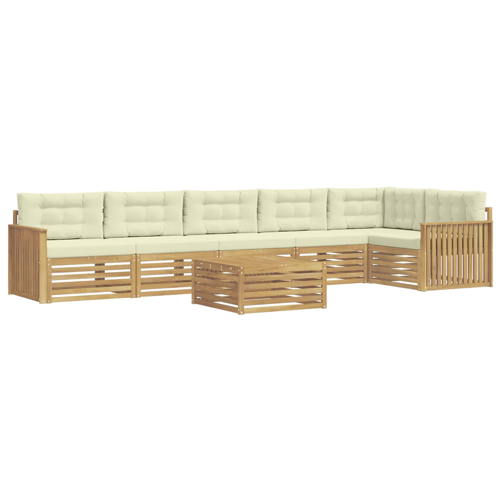 Outdoor-Sofagarnitur 7 pcs Weiß und Creme 79 x 79 x 37 cm