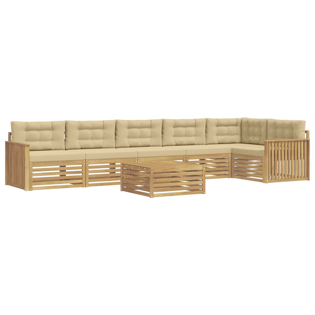 Outdoor-Sofagarnitur 7 pcs Weiß und Beige 79 x 79 x 37 cm