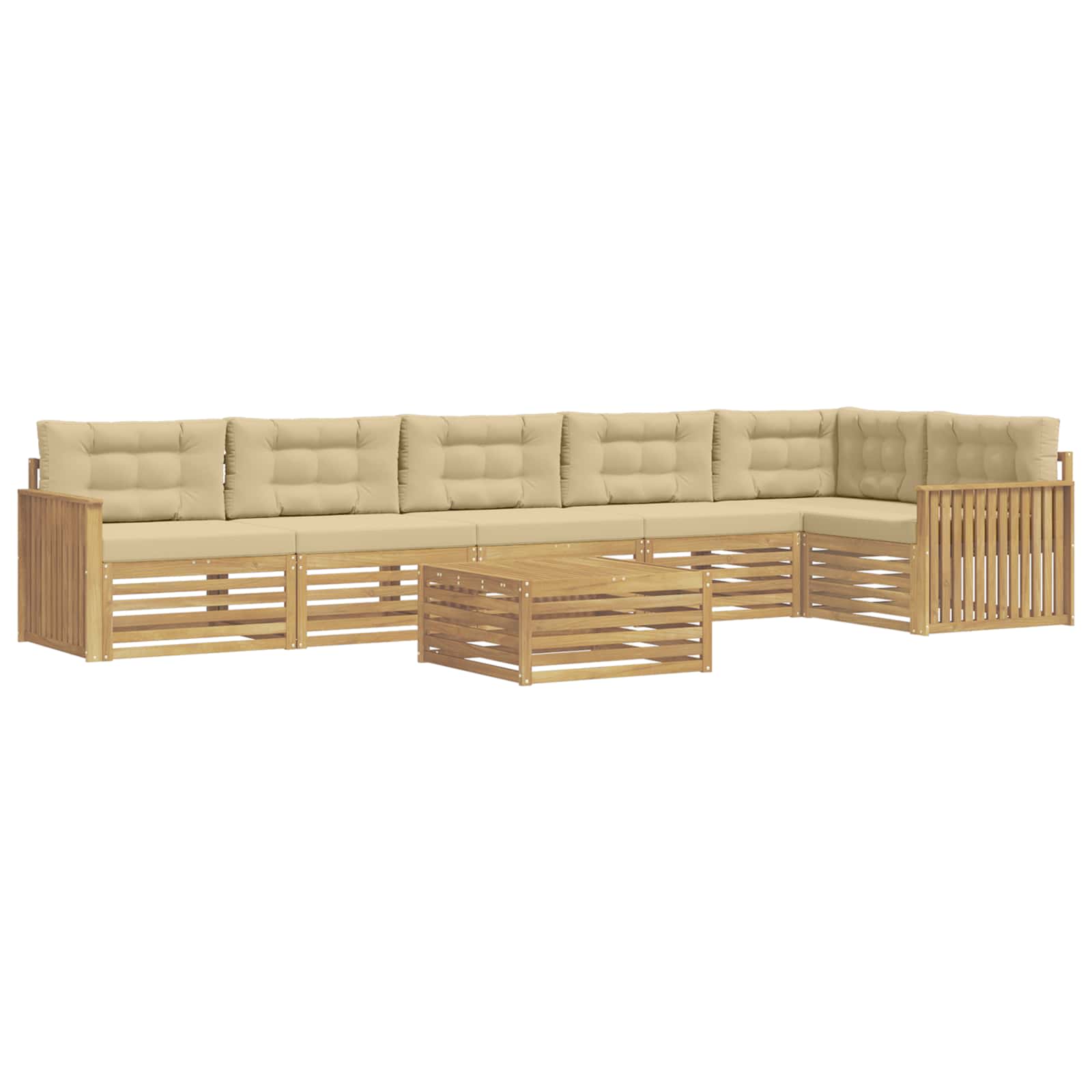 Outdoor-Sofagarnitur 7 pcs Weiß und Beige 79 x 79 x 37 cm