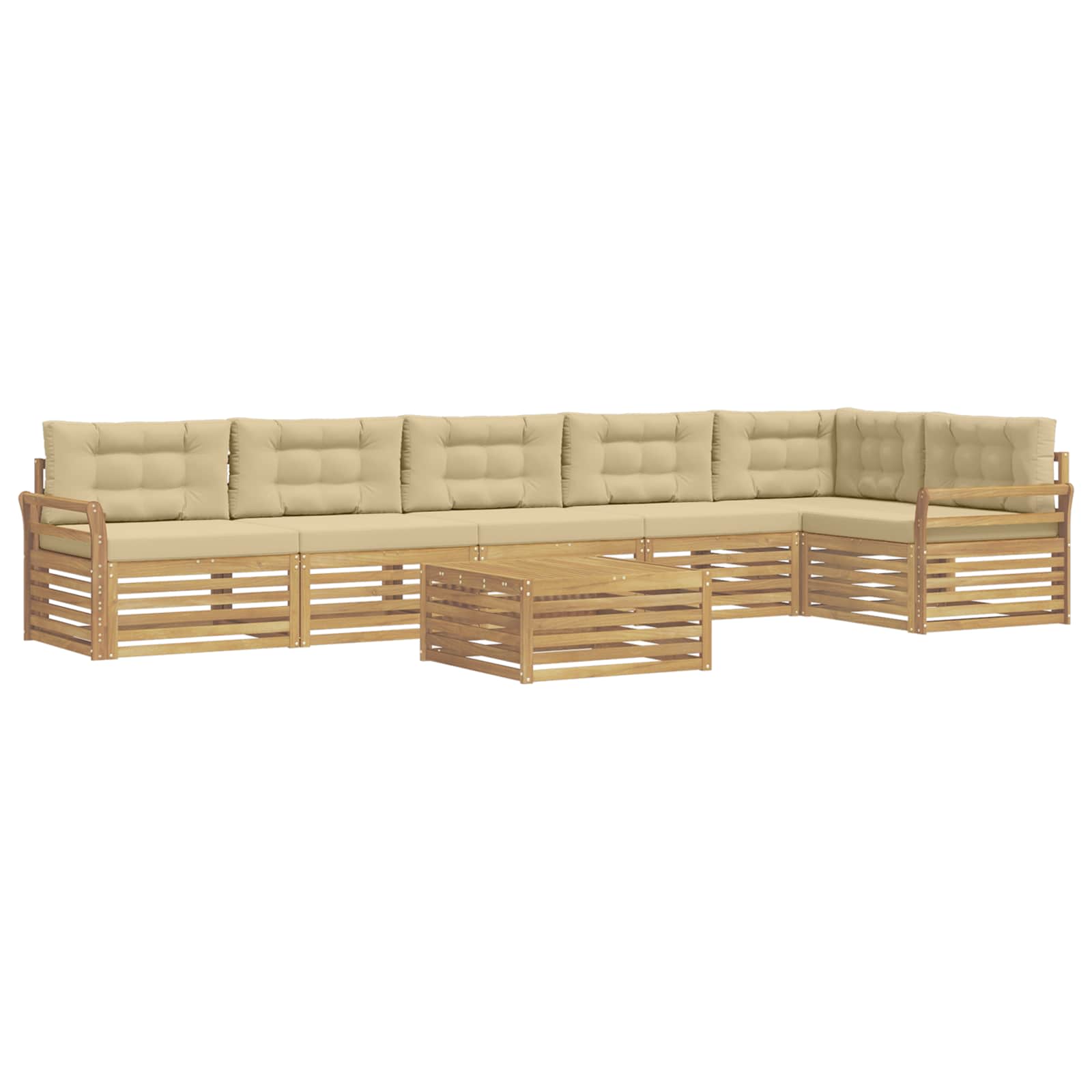 Outdoor-Sofagarnitur 7 pcs Weiß und Beige 79 x 79 x 37 cm