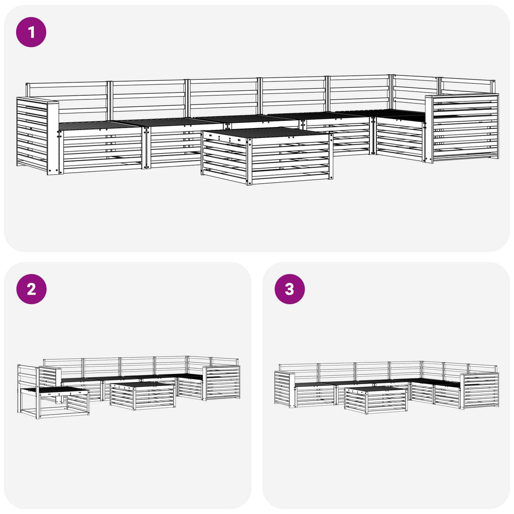 Outdoor-Sofagarnitur 7 pcs Weiß 79 x 79 x 37 cm