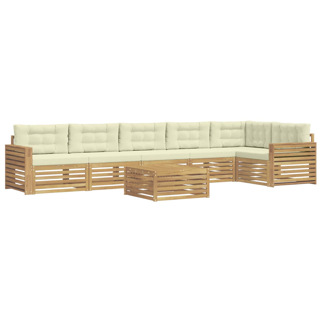 Outdoor-Sofagarnitur 7 pcs Weiß und Creme 79 x 79 x 37 cm