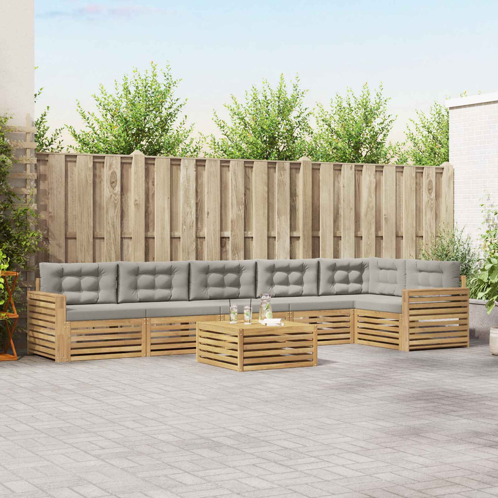 Outdoor-Sofagarnitur 7 pcs Weiß und Hellgrau 79 x 79 x 37 cm