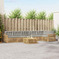 Outdoor-Sofagarnitur 7 pcs Weiß und Hellgrau 79 x 79 x 37 cm