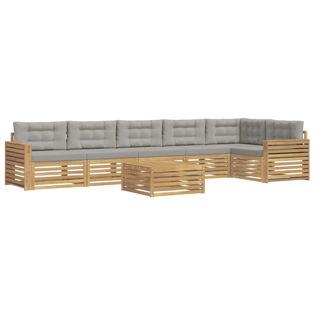 Outdoor-Sofagarnitur 7 pcs Weiß und Hellgrau 79 x 79 x 37 cm