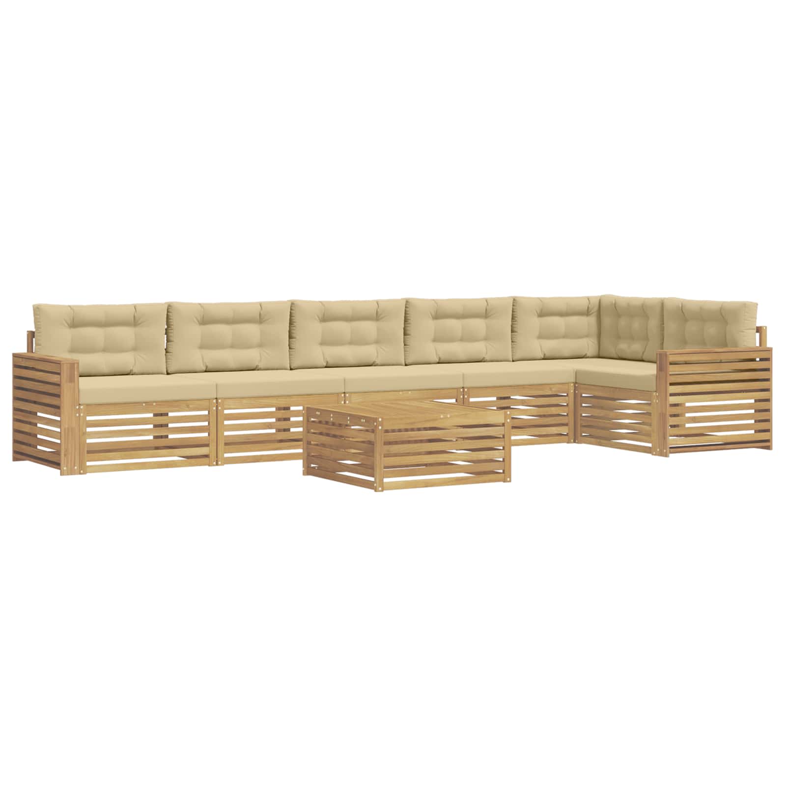 Outdoor-Sofagarnitur 7 pcs Weiß und Beige 79 x 79 x 37 cm