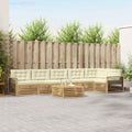 Outdoor-Sofagarnitur mit Kissen 7 pcs Weiß und Creme