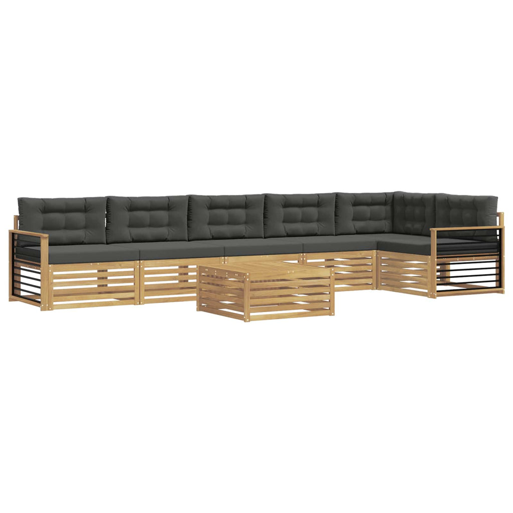 Outdoor-Sofagarnitur mit Kissen 7 pcs Weiß und Anthrazit