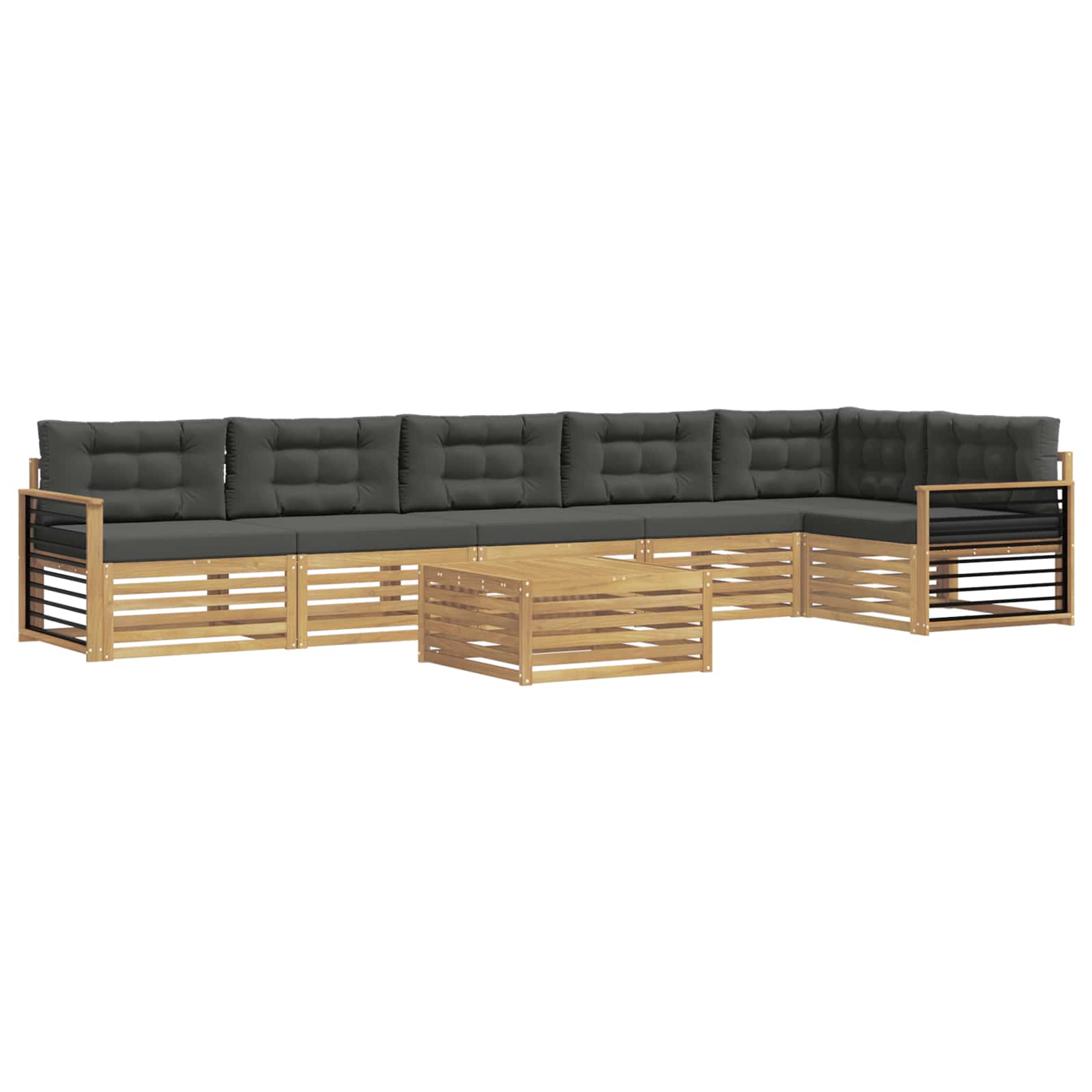 Outdoor-Sofagarnitur mit Kissen 7 pcs Weiß und Anthrazit