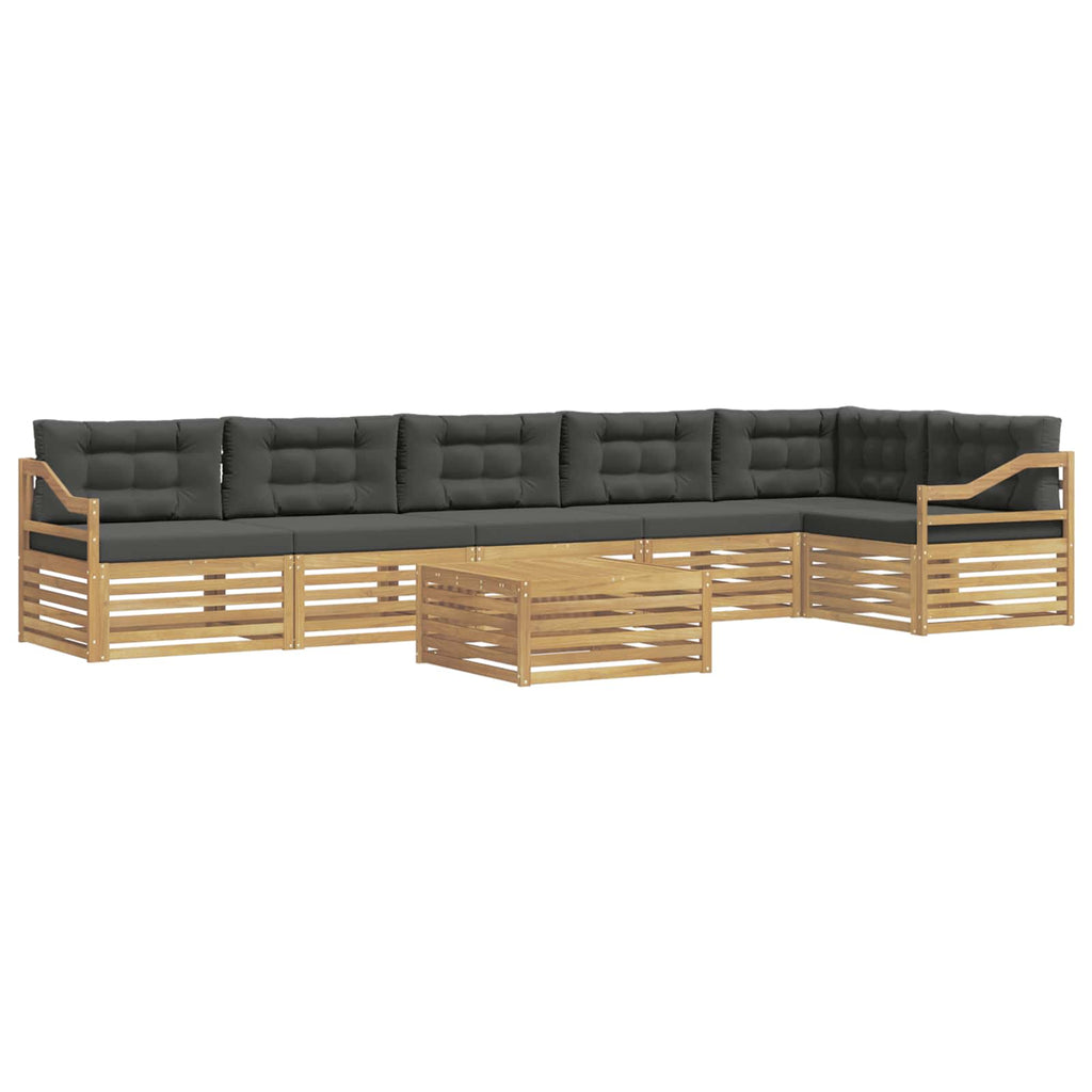 Outdoor-Sofagarnitur 7 pcs Weiß und Anthrazit Polyester