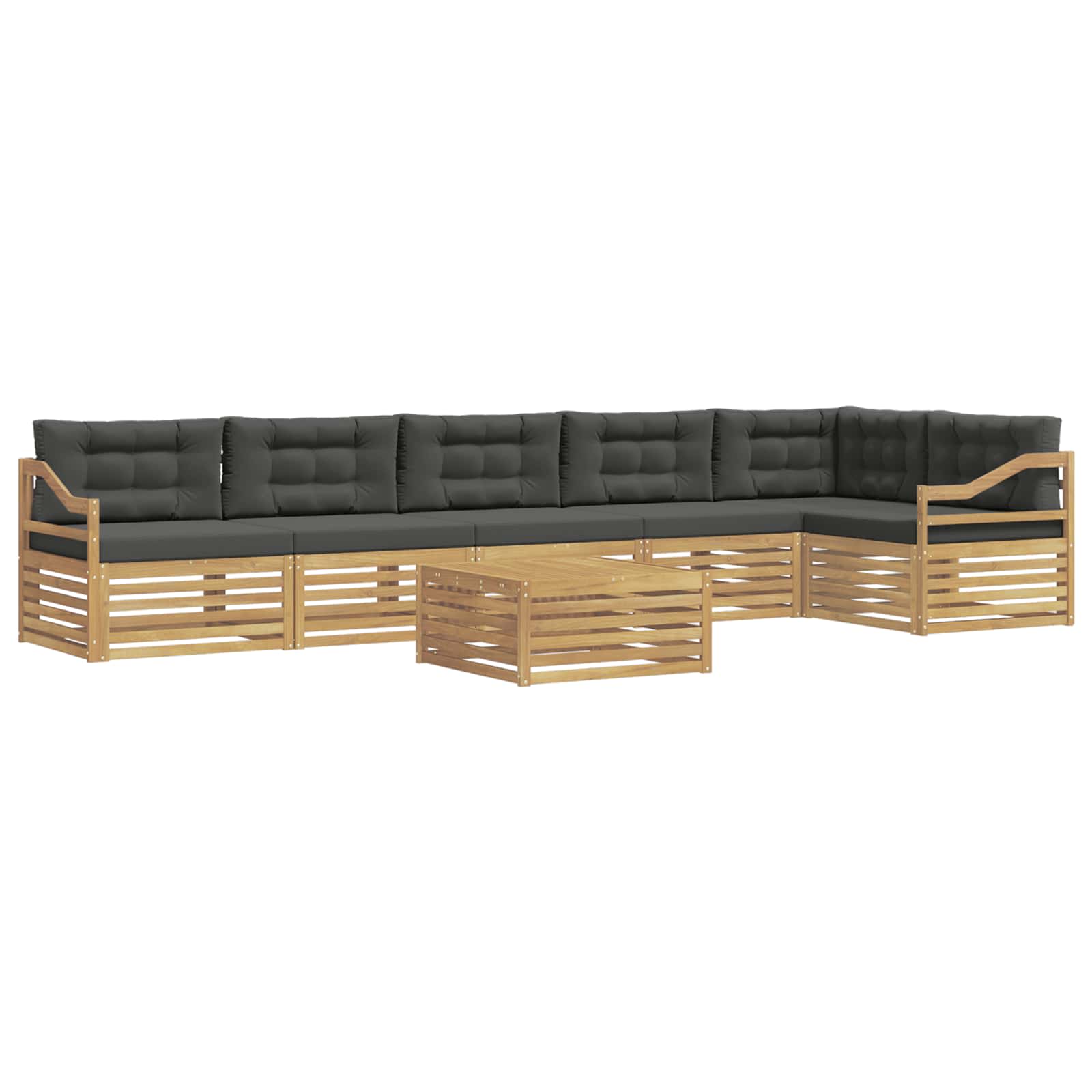 Outdoor-Sofagarnitur 7 pcs Weiß und Anthrazit Polyester