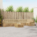 Outdoor-Sofagarnitur mit Kissen 7 pcs Weiß und Beige Polyester