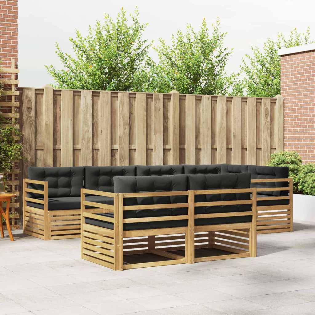 Outdoor-Sofagarnitur 7 pcs Weiß und Anthrazit Polyester