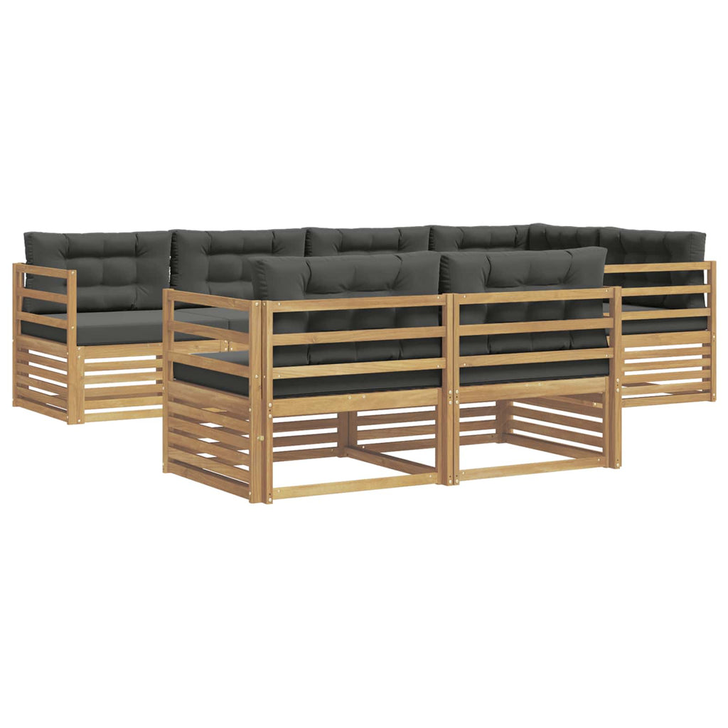 Outdoor-Sofagarnitur 7 pcs Weiß und Anthrazit Polyester