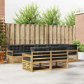 Outdoor-Sofagarnitur 7 pcs Weiß und Anthrazit Polyester