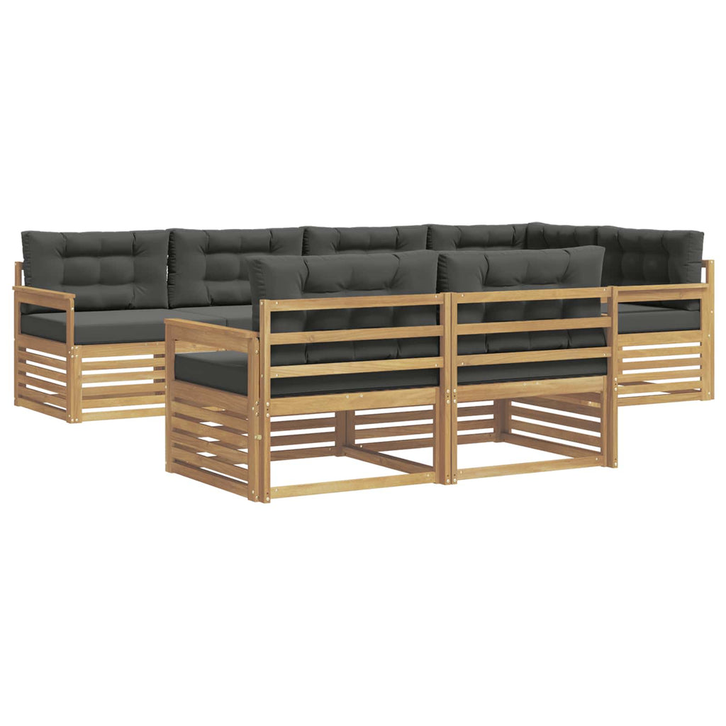 Outdoor-Sofagarnitur 7 pcs Weiß und Anthrazit Polyester