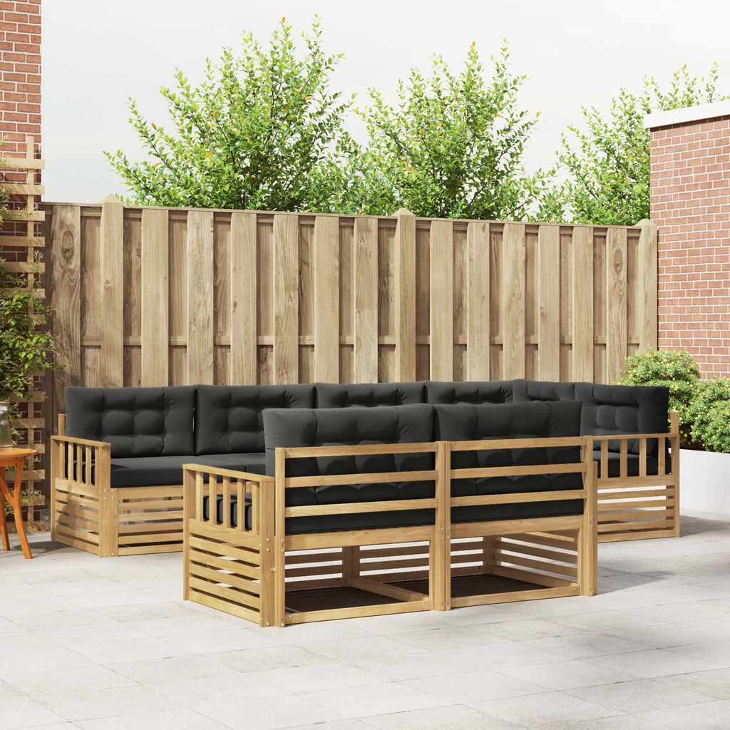 Outdoor-Sofagarnitur 7 pcs Weiß und Anthrazit Polyester