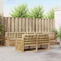 Outdoor-Sofagarnitur mit Kissen 7 pcs Weiß und Beige Polyester