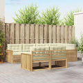 Outdoor-Sofagarnitur 7 pcs Weiß und Creme 327 x 168,5 x 73 cm