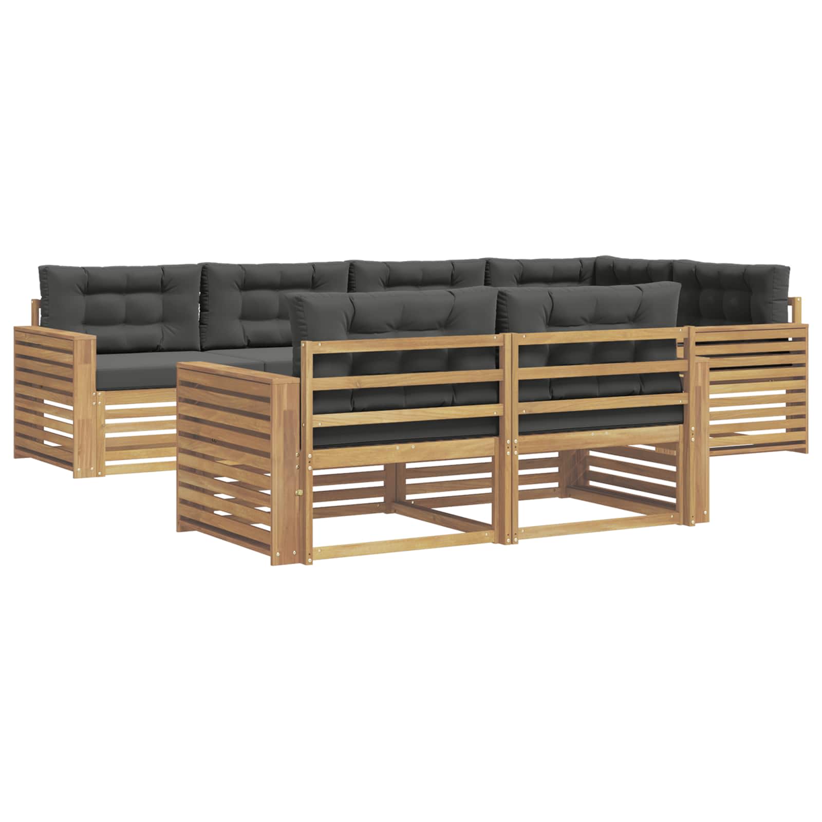 Outdoor-Sofagarnitur 7 pcs Weiß und Anthrazit