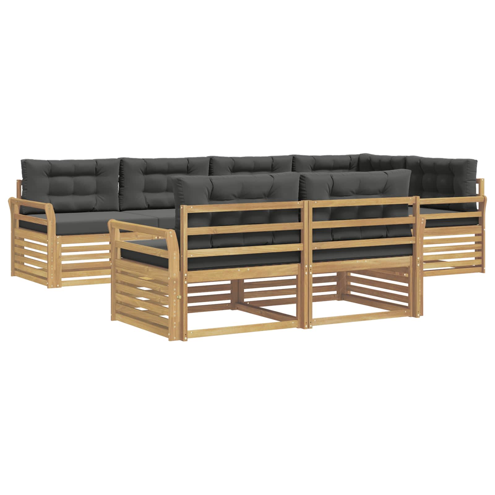 Outdoor-Sofagarnitur 7 pcs Weiß und Anthrazit