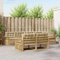 Outdoor-Sofagarnitur 7 pcs Weiß und Beige 329 x 170,5 x 73 cm