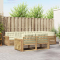 Outdoor-Sofagarnitur 7 pcs Weiß und Creme 331 x 172,5 x 73 cm