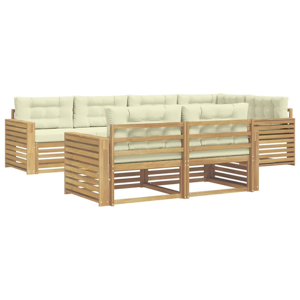 Outdoor-Sofagarnitur 7 pcs Weiß und Creme 331 x 172,5 x 73 cm