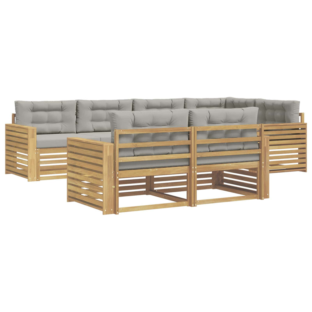 Outdoor-Sofagarnitur 7 pcs Weiß und Hellgrau
