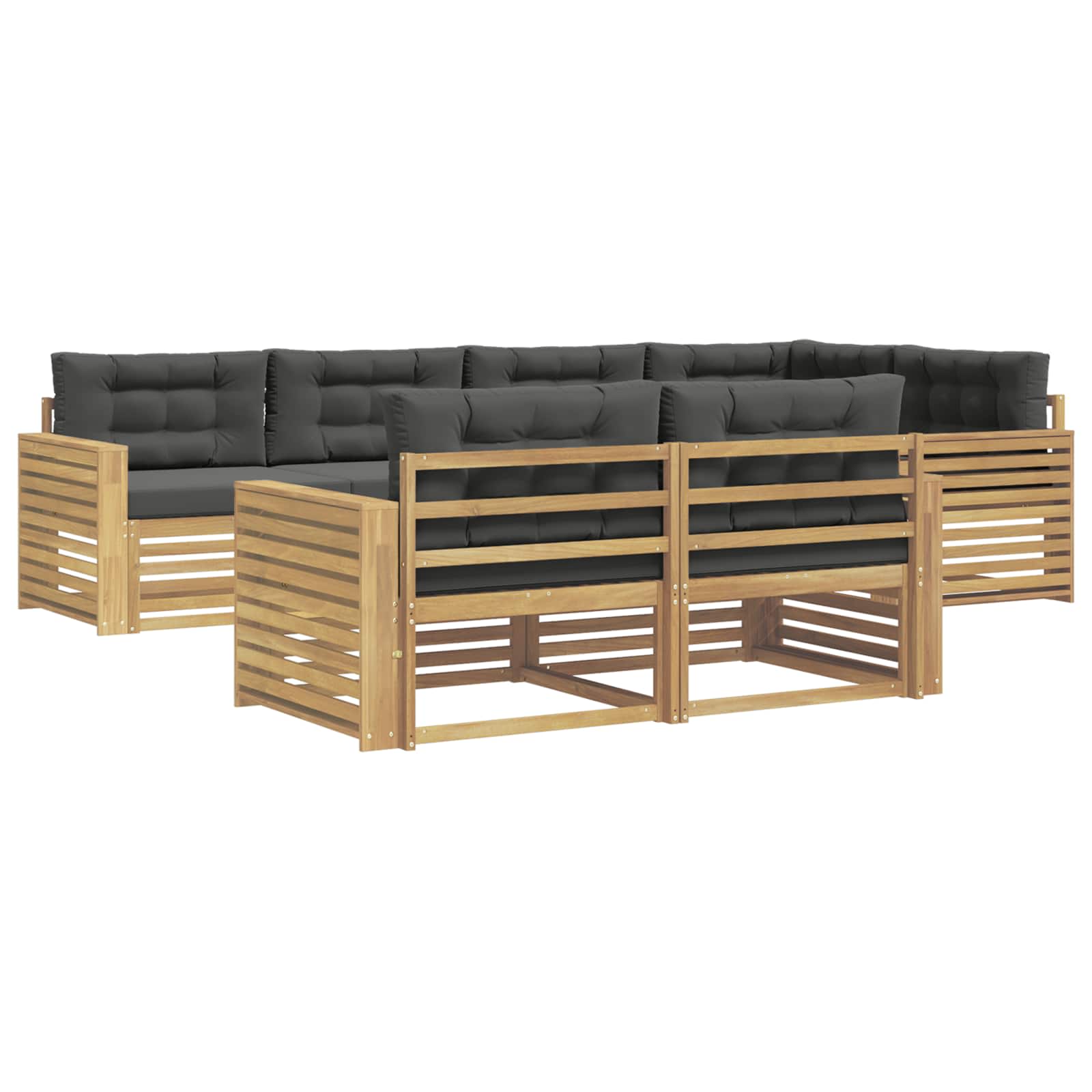Outdoor-Sofagarnitur 7 pcs Weiß und Anthrazit