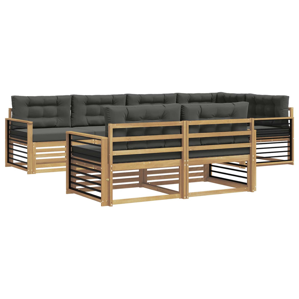 Outdoor-Sofagarnitur 7 pcs Weiß und Anthrazit Polyester