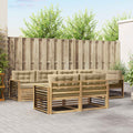 Outdoor-Sofagarnitur mit Kissen 7 pcs Weiß und Beige Polyester