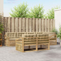 Outdoor-Sofagarnitur mit Kissen 7 pcs Weiß und Beige Polyester