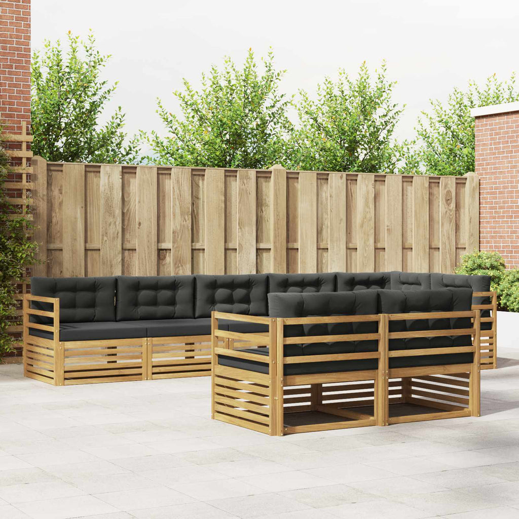 Outdoor-Sofagarnitur 8 pcs Weiß und Anthrazit Polyester