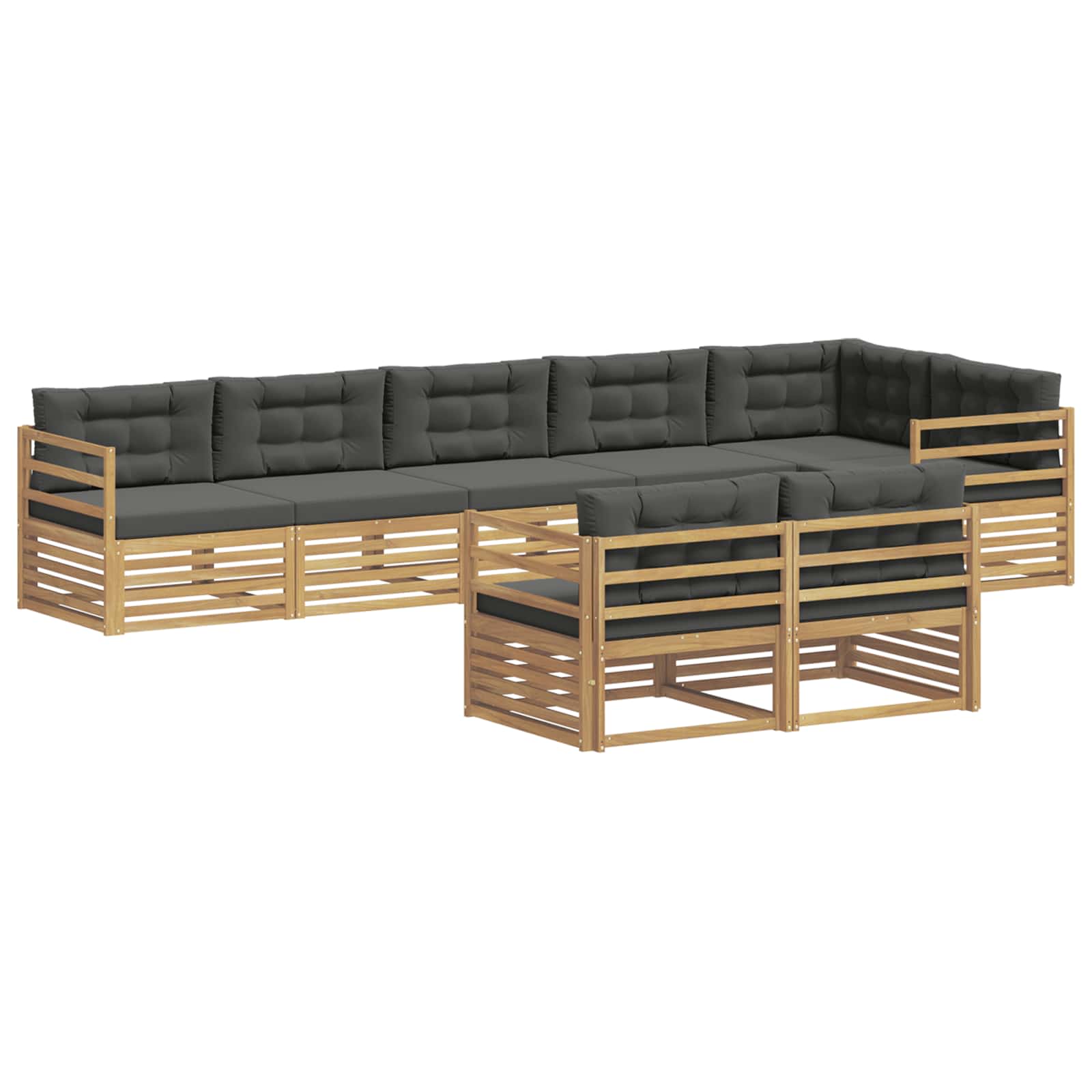 Outdoor-Sofagarnitur 8 pcs Weiß und Anthrazit Polyester