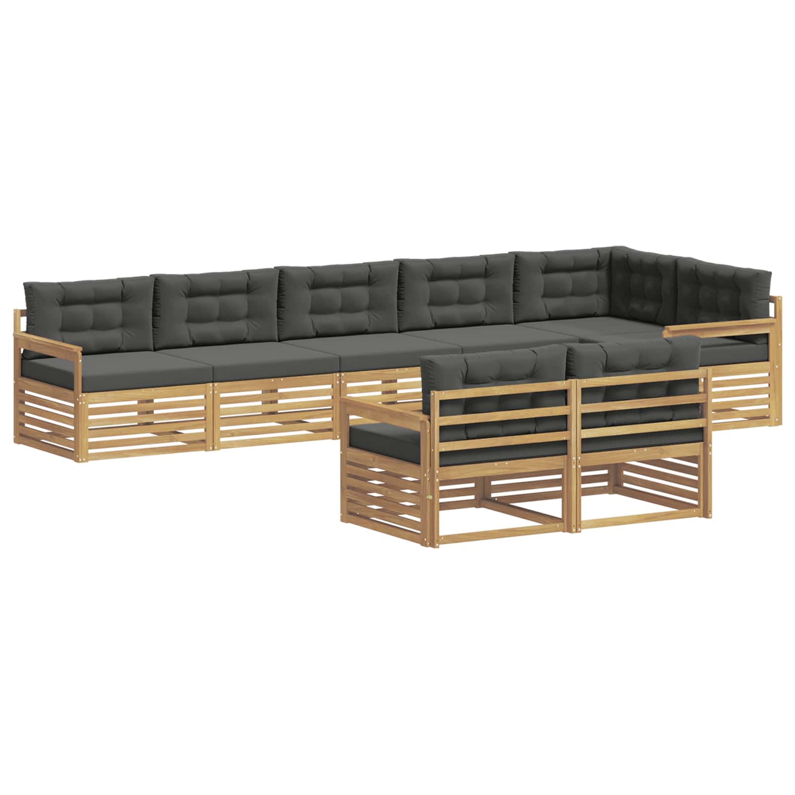 Outdoor-Sofagarnitur 8 pcs Weiß und Anthrazit Polyester