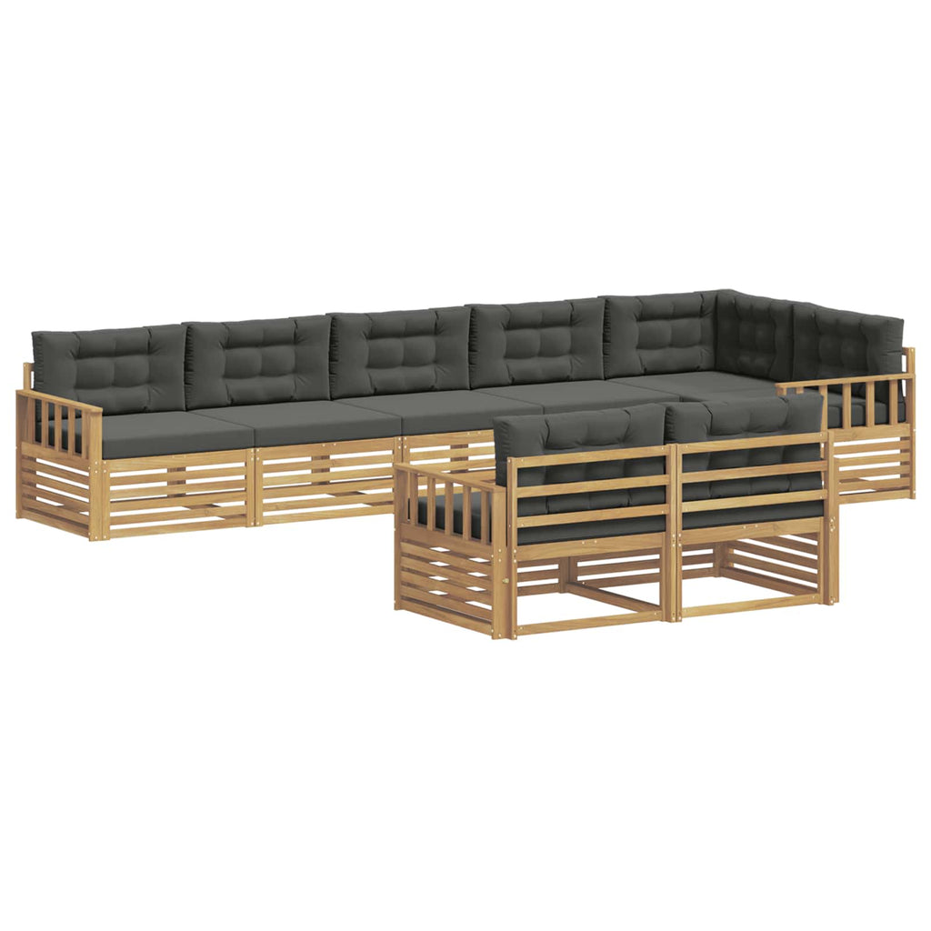 Outdoor-Sofagarnitur 8 pcs Weiß und Anthrazit Polyester